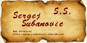 Sergej Subanović vizit kartica